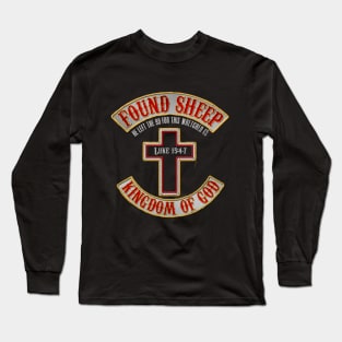 Found Sheep - Kingdom of God - Faux Embroidered Biker Patch Long Sleeve T-Shirt